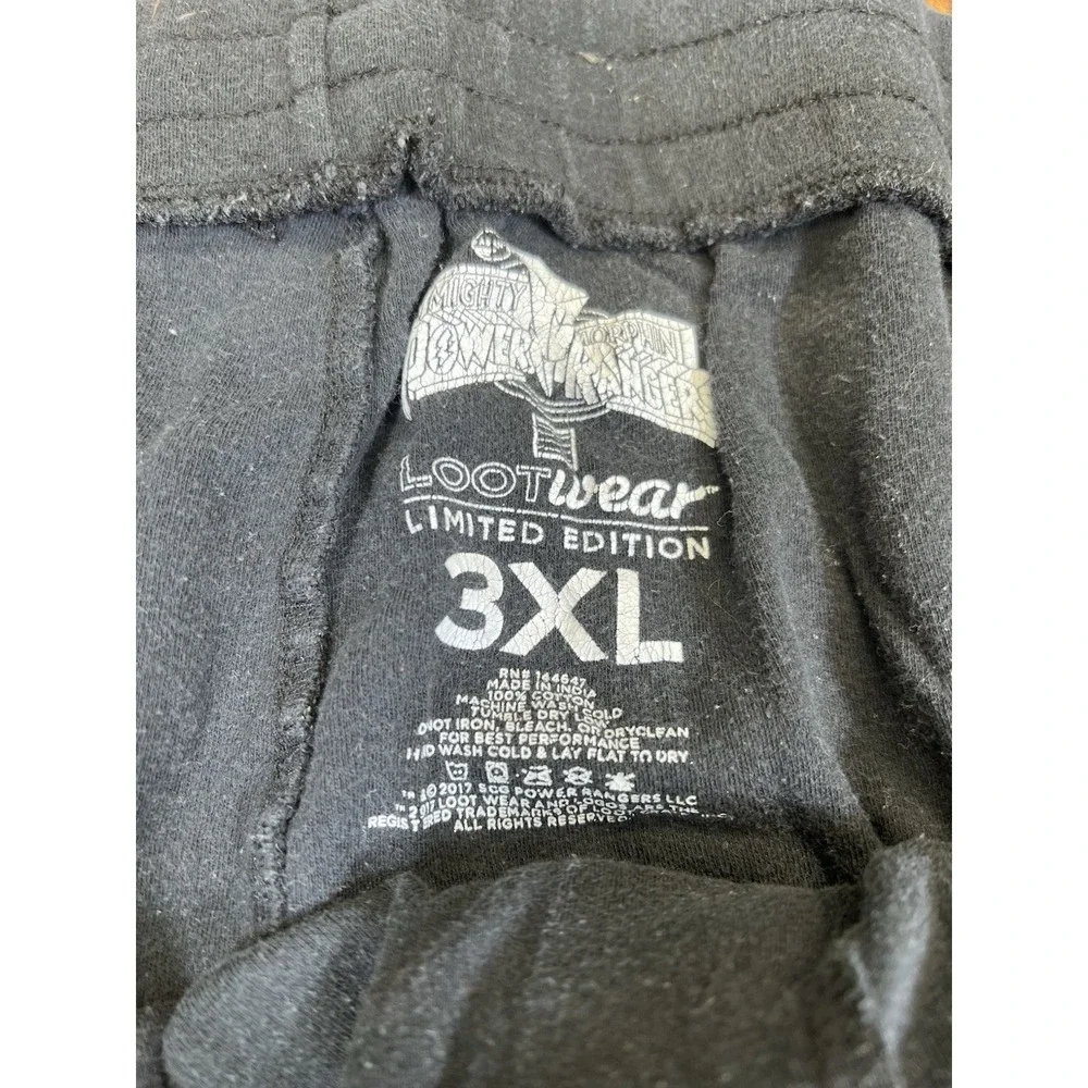 Mighty Morphin Power Rangers Loot Wear Pajama Pants Men's 3XL Black Lounge - Picture 3 of 6